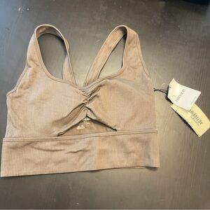 Forever 21 Taupe Ribbed Sports Bra